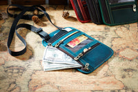 Thumbnail for Cowhide RFID Multi functional neck hanging passport bag