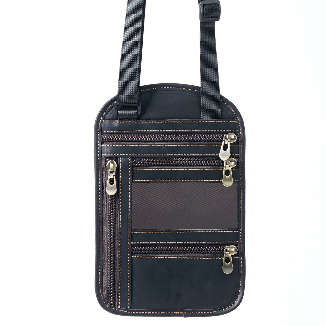 Cowhide RFID Multi functional neck hanging passport bag