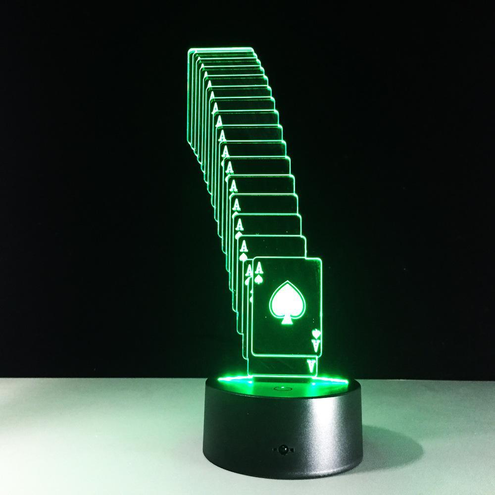 3D Poker Cards Designed Night Lamp