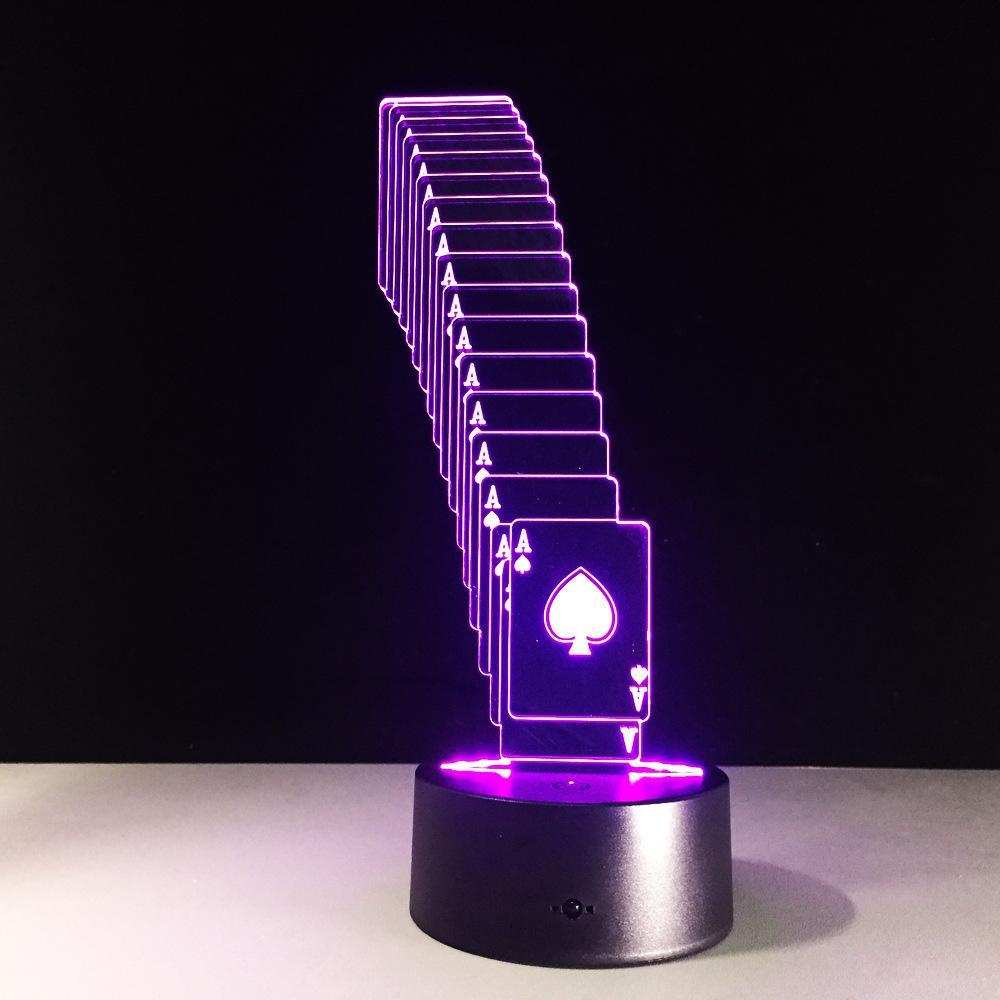 3D Poker Cards Designed Night Lamp