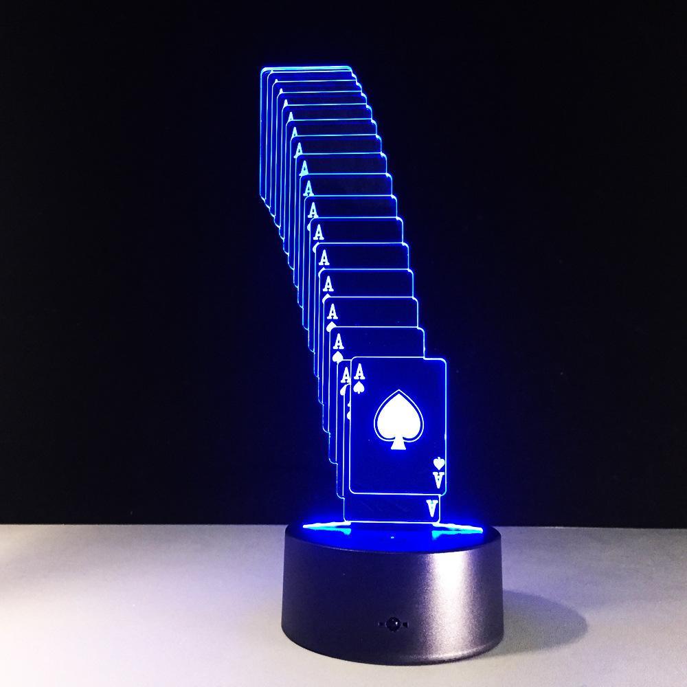 3D Poker Cards Designed Night Lamp