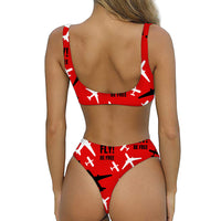 Thumbnail for Fly Be Free Red Designed Women Sexy Bikini Set Swimsuit