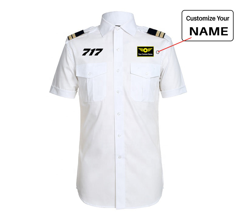 717 Flat Text Designed Pilot Shirts