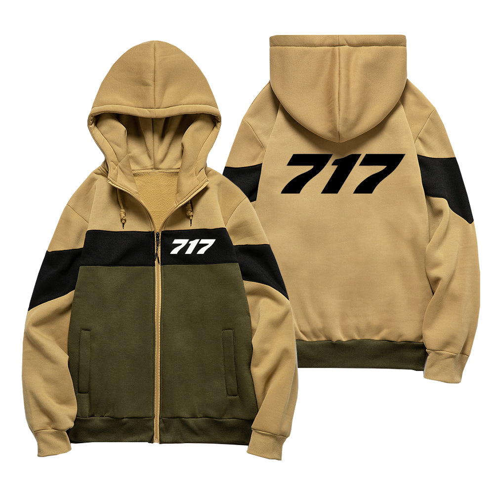 717 Flat Text Designed Colourful Zipped Hoodies