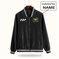 Thumbnail for 737 Flat Text Designed Thin Spring Jackets