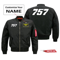 Thumbnail for 757 Flat Text Designed Pilot Jackets (Customizable)