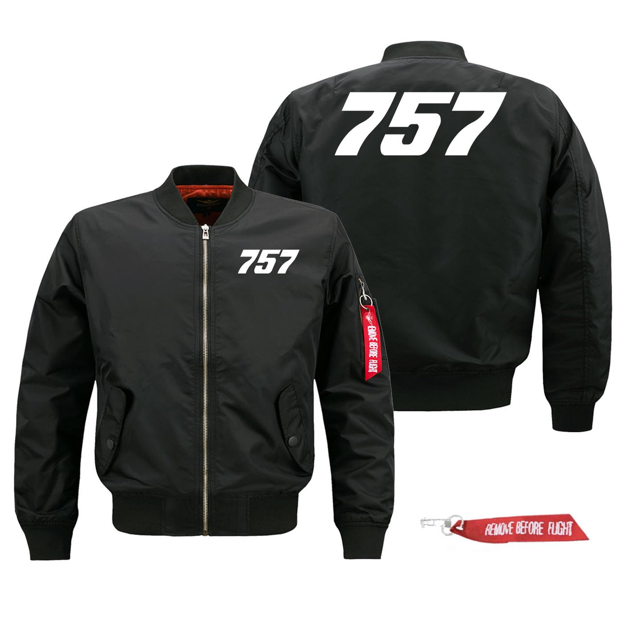 757 Flat Text Designed Pilot Jackets (Customizable)