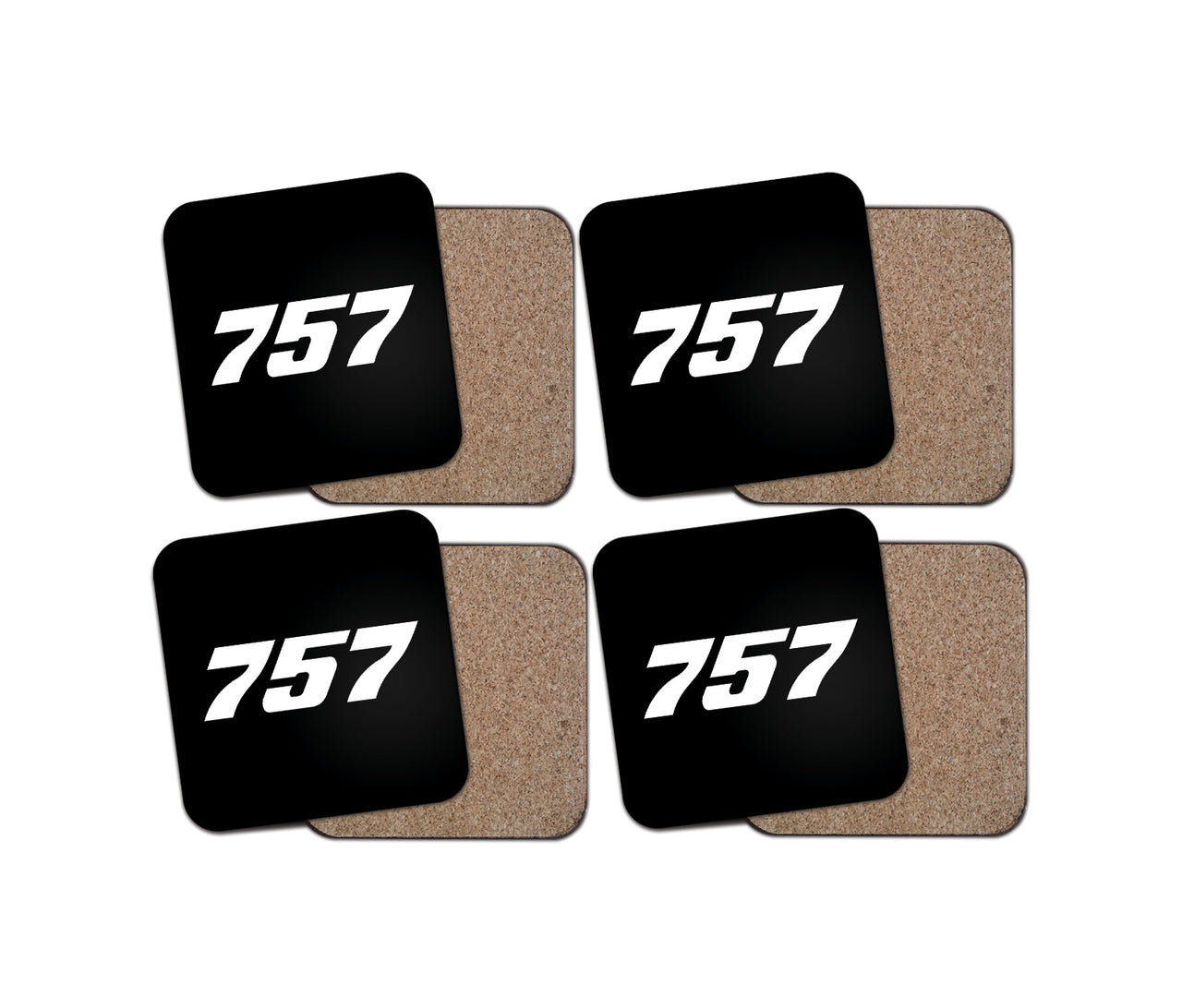 757 Flat Text Designed Coasters