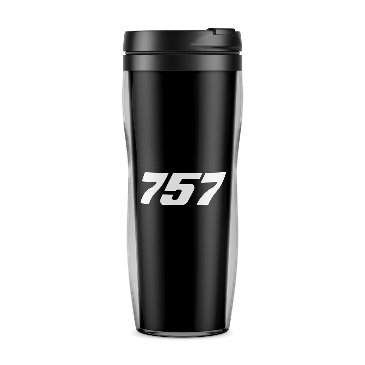 757 Flat Text Designed Travel Mugs