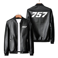 Thumbnail for 757 Flat Text Designed PU Leather Jackets