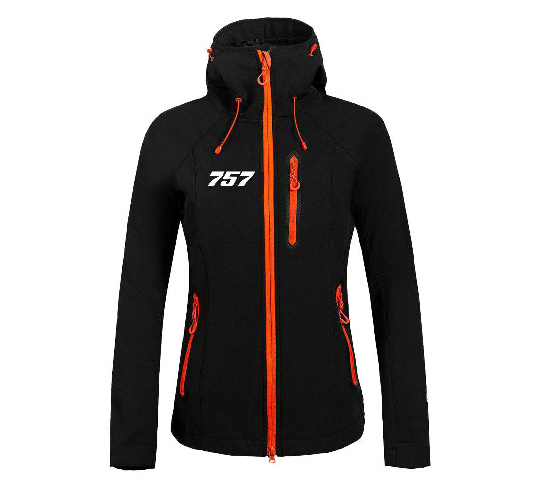 757 Flat Text Designed "Women" Polar Jackets