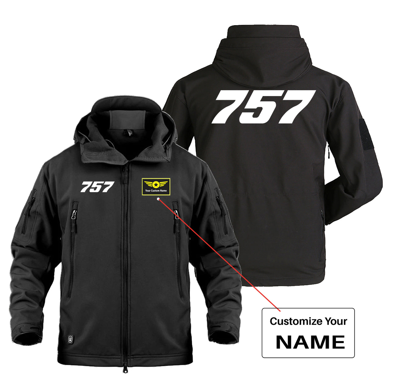 757 Flat Text Designed Military Jackets (Customizable)