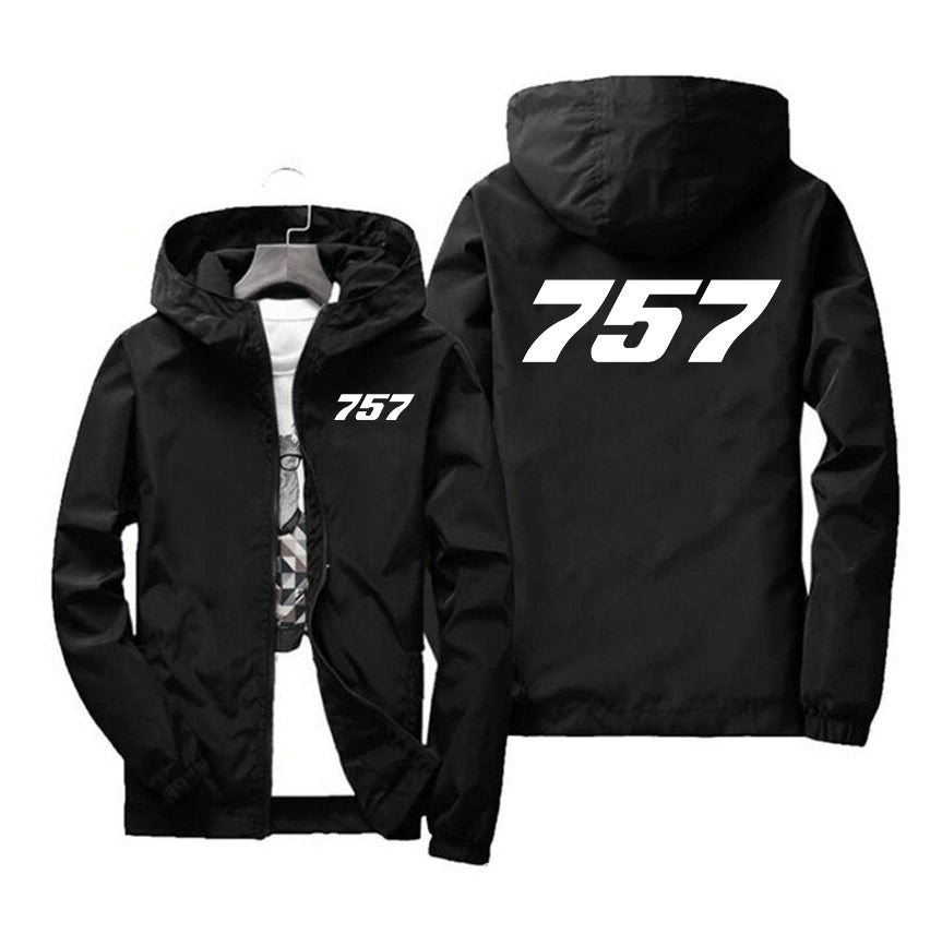 757 Flat Text Designed Windbreaker Jackets