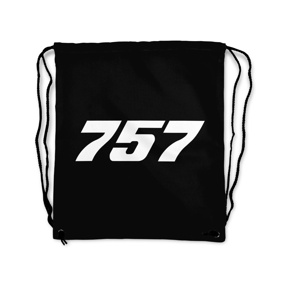 757 Flat Text Designed Drawstring Bags