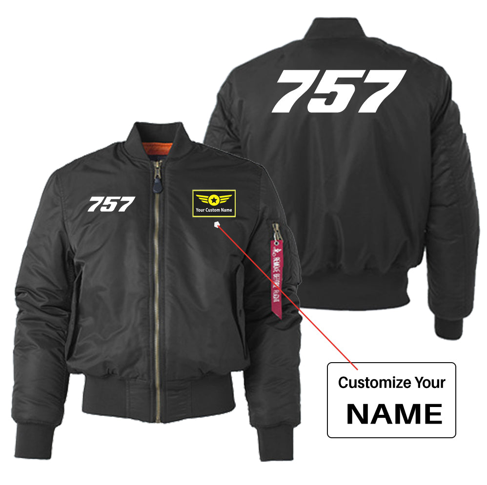 757 Flat Text Designed "Women" Bomber Jackets