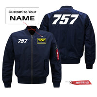 Thumbnail for 757 Flat Text Designed Pilot Jackets (Customizable)