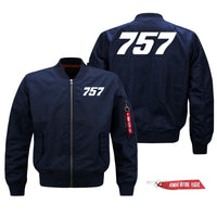 Thumbnail for 757 Flat Text Designed Pilot Jackets (Customizable)