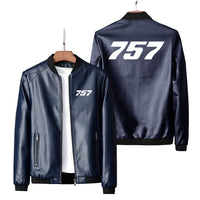 Thumbnail for 757 Flat Text Designed PU Leather Jackets