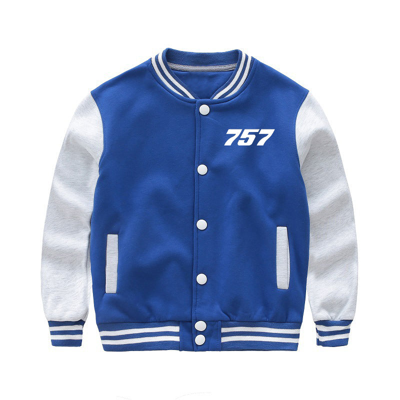 757 Flat Text Designed "CHILDREN" Baseball Jackets