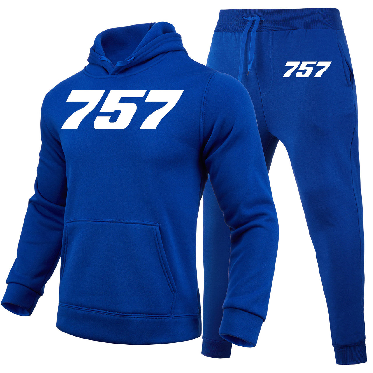 757 Flat Text Designed Hoodies & Sweatpants Set