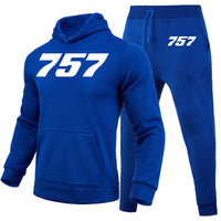 Thumbnail for 757 Flat Text Designed Hoodies & Sweatpants Set