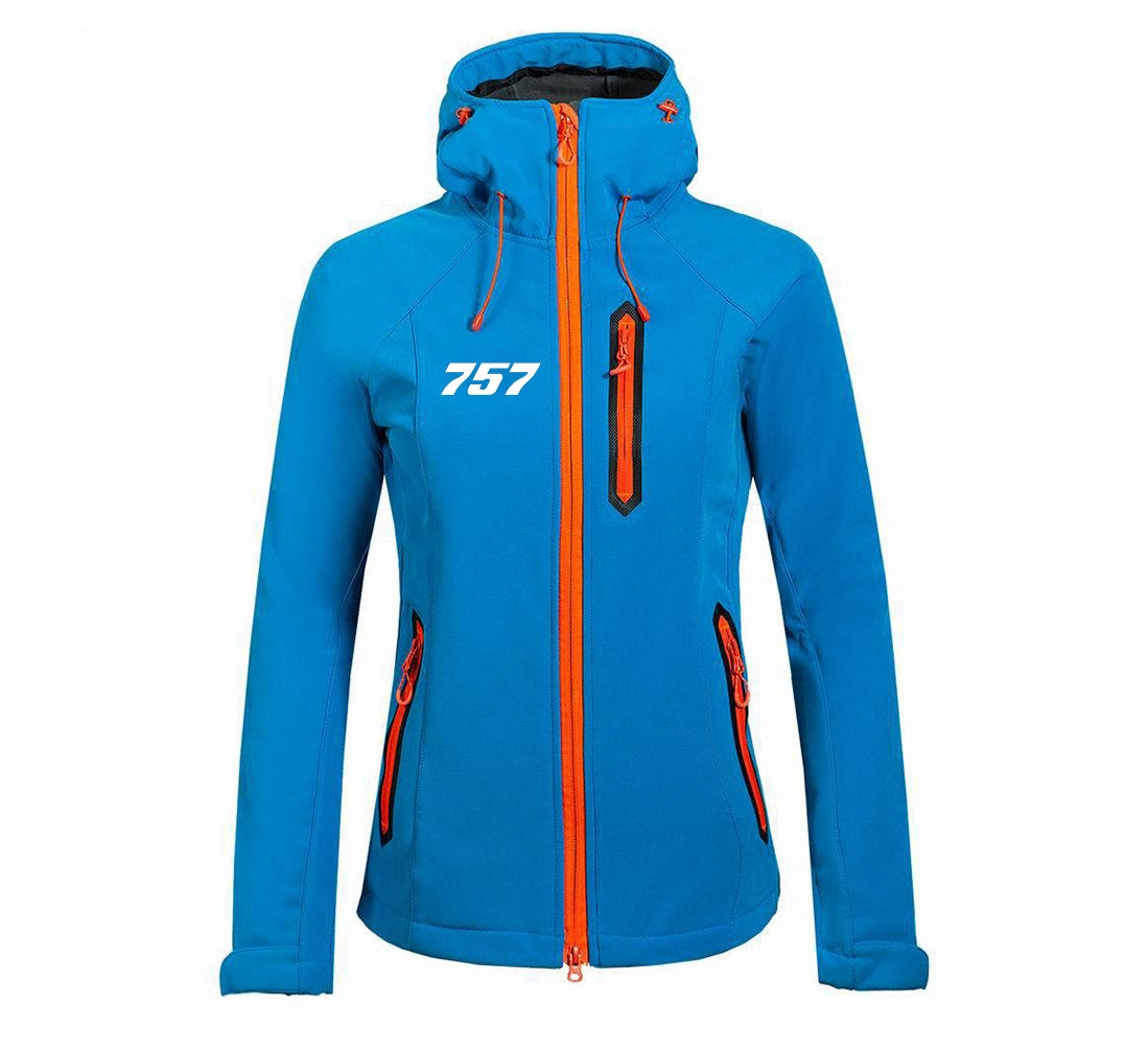 757 Flat Text Designed "Women" Polar Jackets