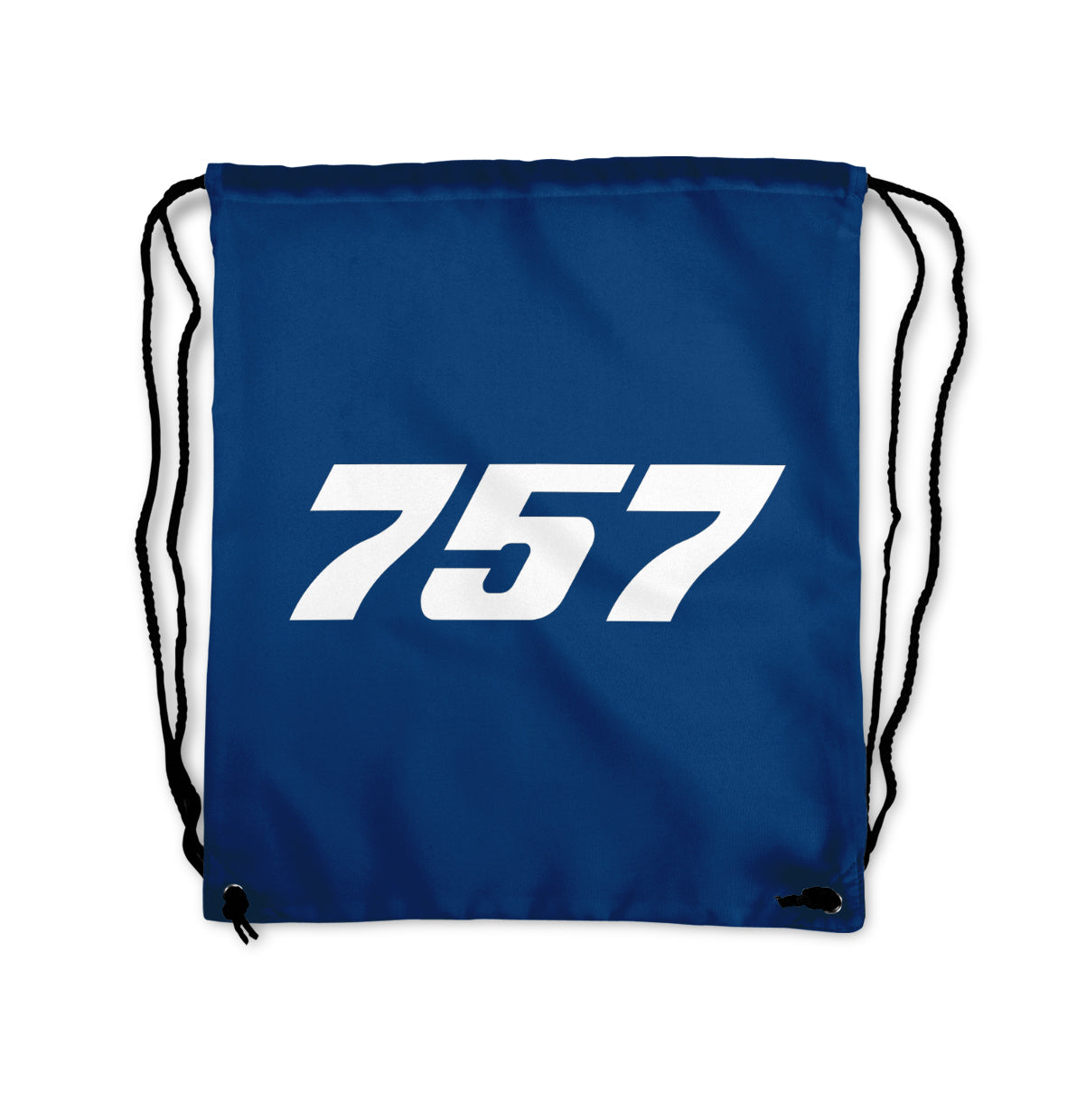 757 Flat Text Designed Drawstring Bags