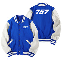 Thumbnail for 757 Flat Text Designed Baseball Style Jackets