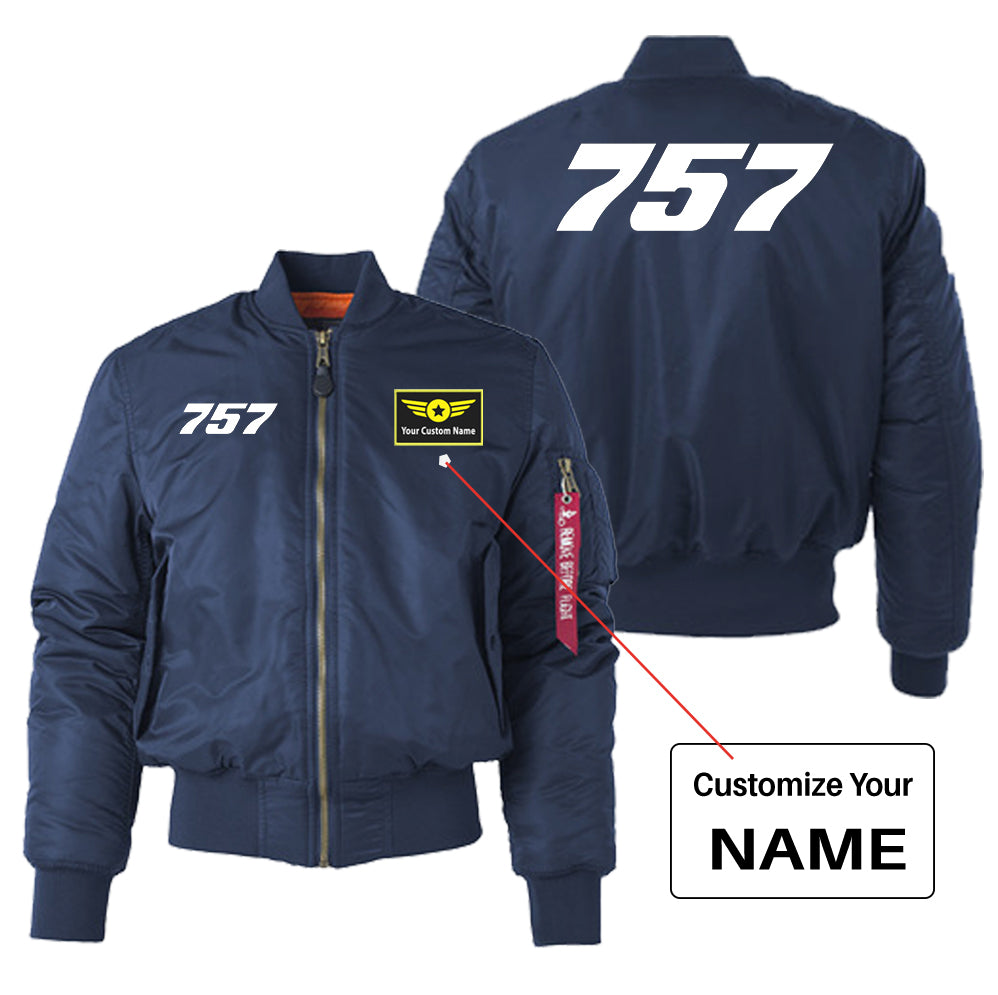 757 Flat Text Designed "Women" Bomber Jackets