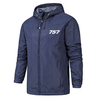 Thumbnail for 757 Flat Text Designed Rain Jackets & Windbreakers