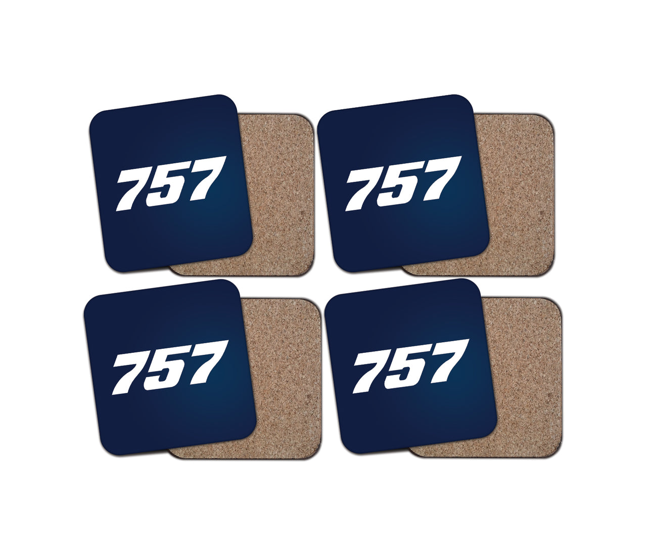 757 Flat Text Designed Coasters