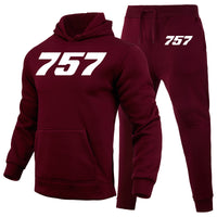 Thumbnail for 757 Flat Text Designed Hoodies & Sweatpants Set