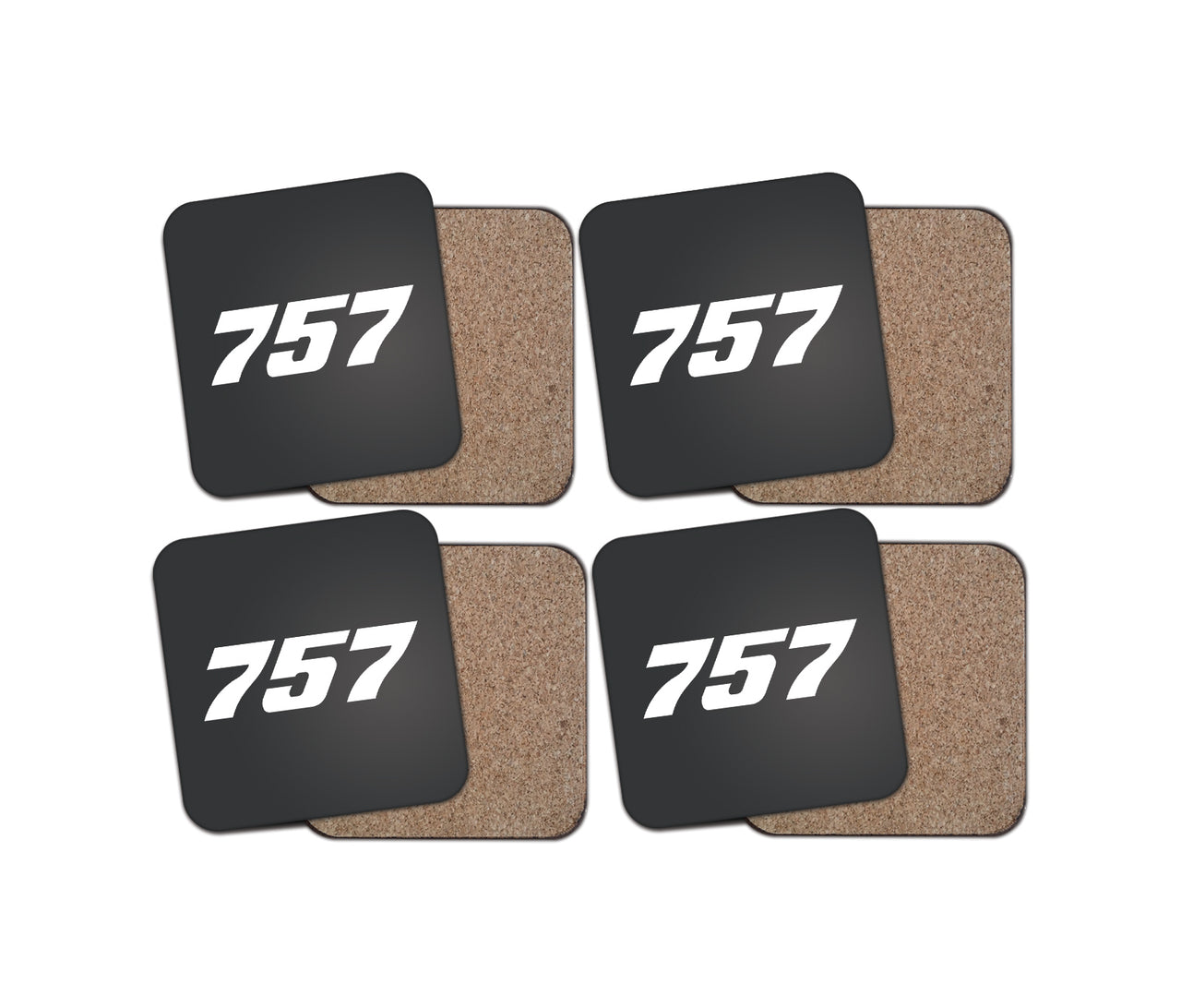 757 Flat Text Designed Coasters