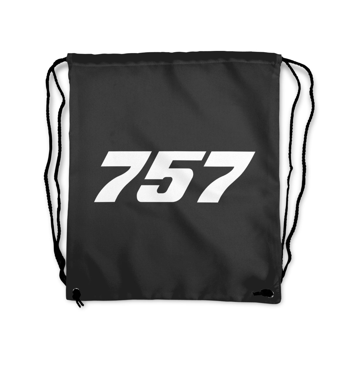 757 Flat Text Designed Drawstring Bags