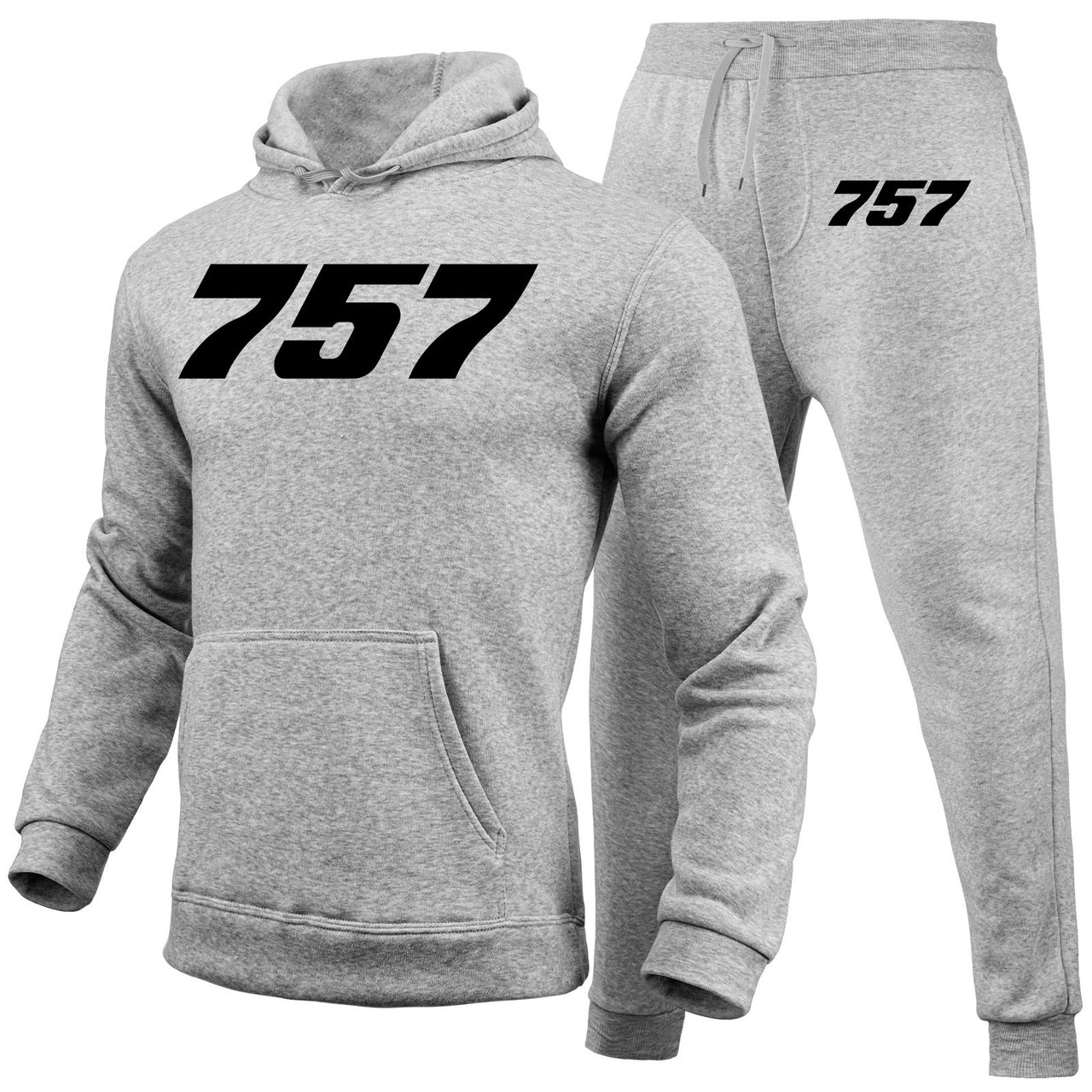 757 Flat Text Designed Hoodies & Sweatpants Set