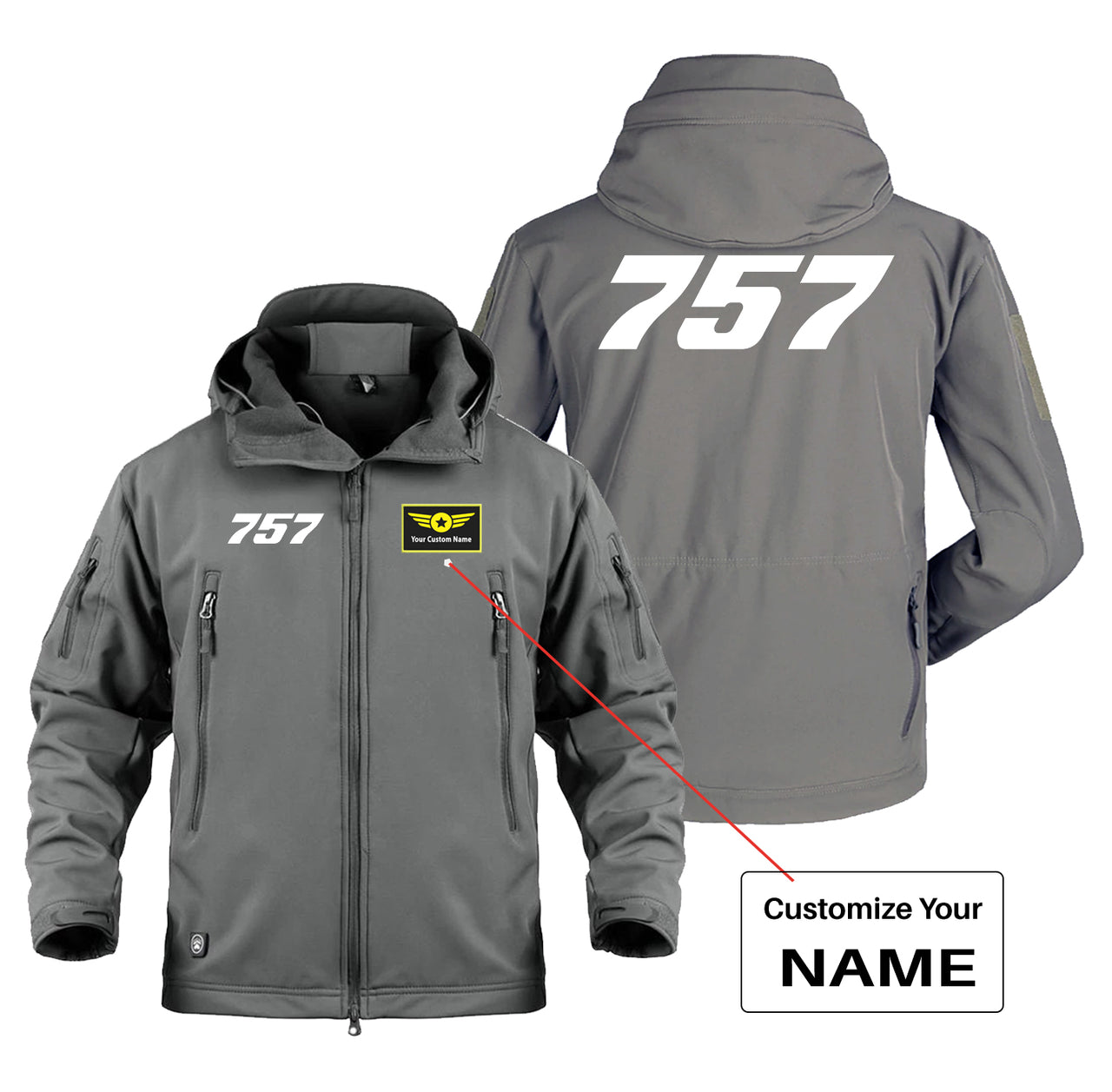 757 Flat Text Designed Military Jackets (Customizable)