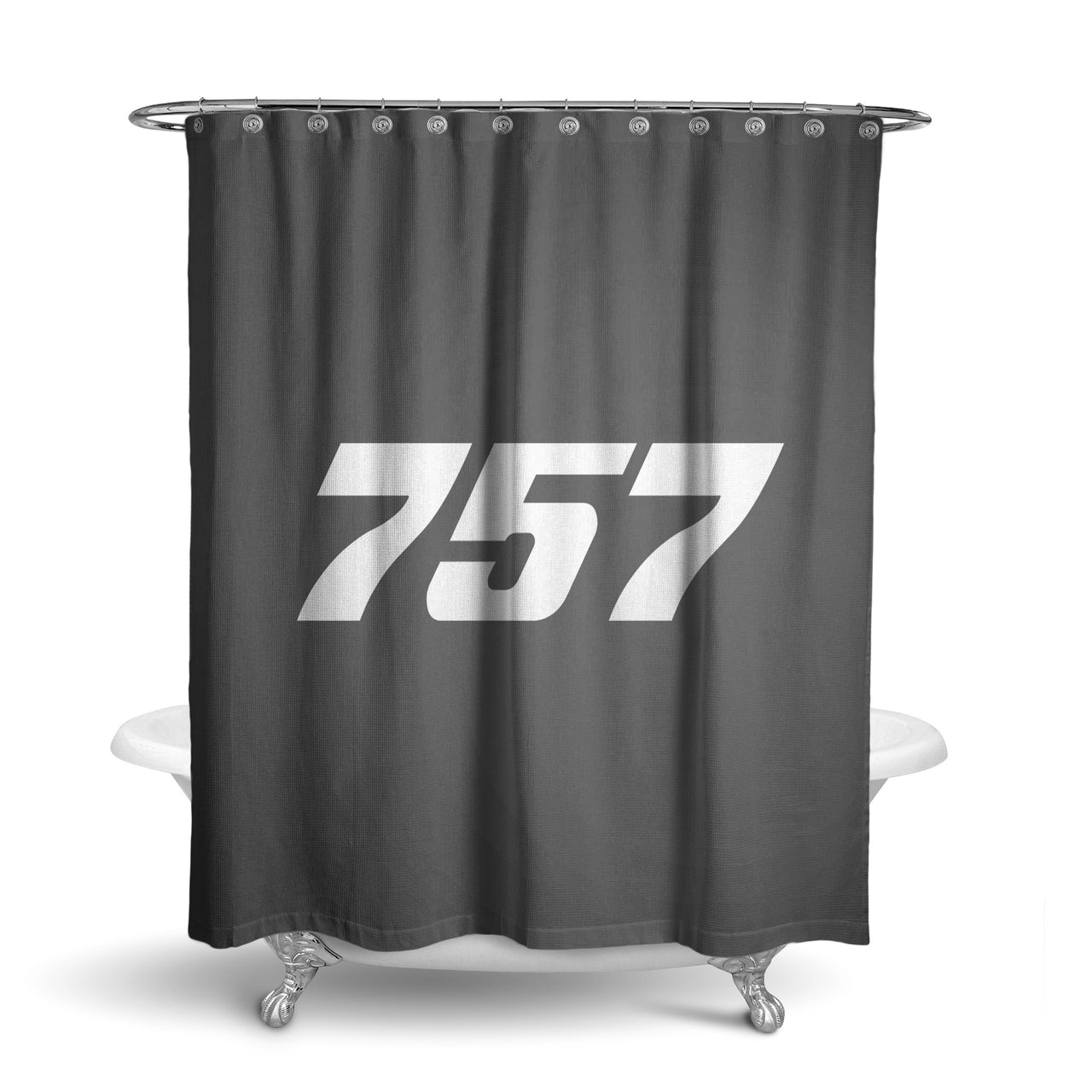 757 Flat Text Designed Shower Curtains