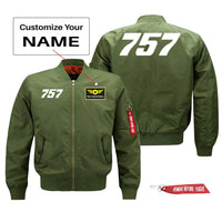 Thumbnail for 757 Flat Text Designed Pilot Jackets (Customizable)