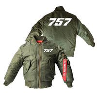 Thumbnail for 757 Flat Text Designed Children Bomber Jackets