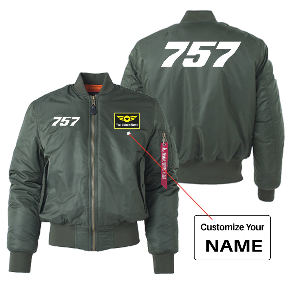 757 Flat Text Designed "Women" Bomber Jackets