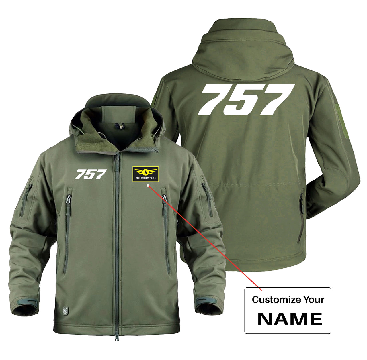 757 Flat Text Designed Military Jackets (Customizable)