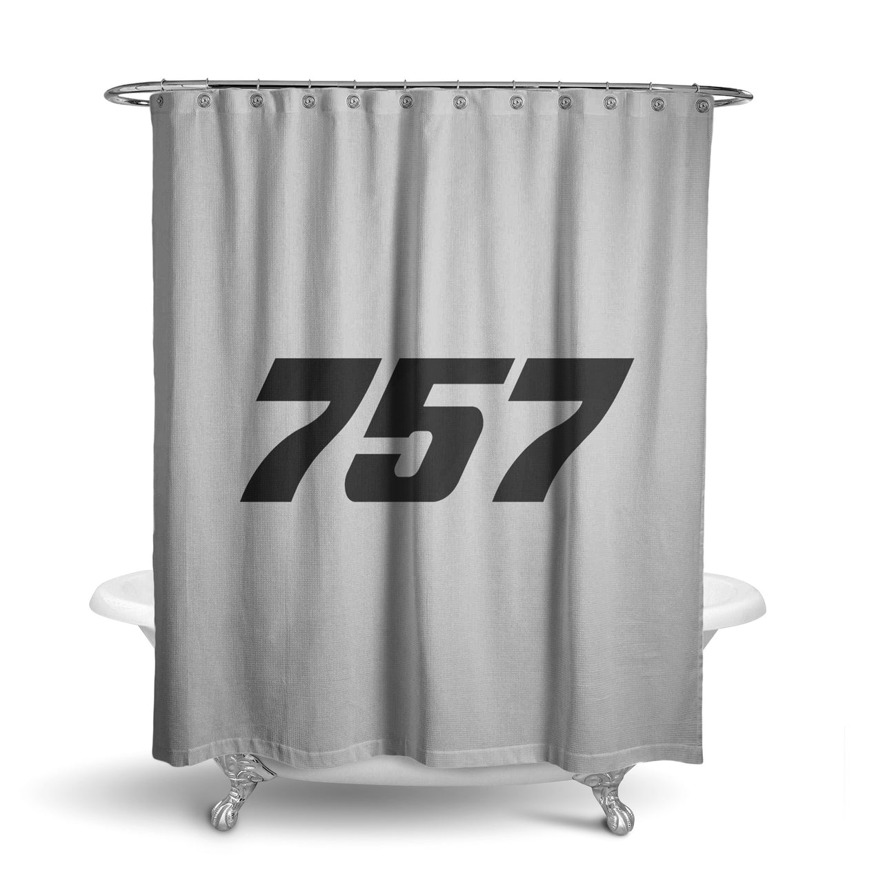 757 Flat Text Designed Shower Curtains