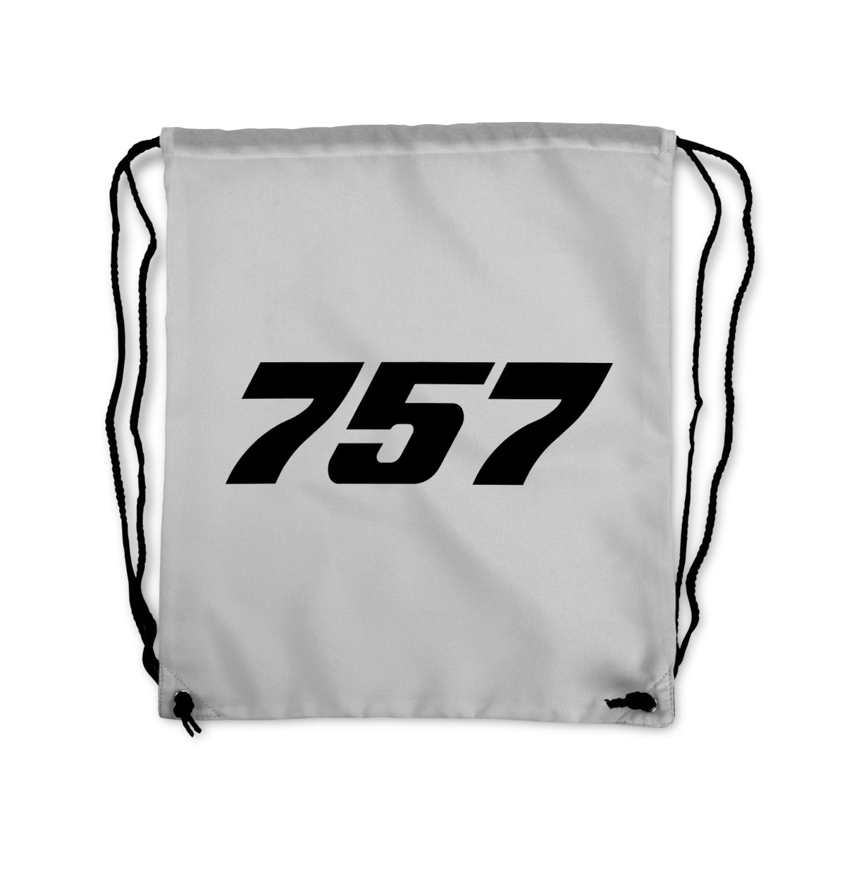 757 Flat Text Designed Drawstring Bags