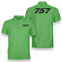 Thumbnail for 757 Flat Text Designed Double Side Polo T-Shirts