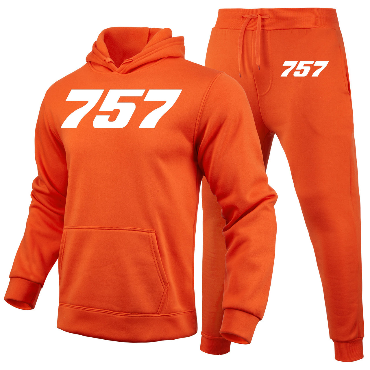 757 Flat Text Designed Hoodies & Sweatpants Set