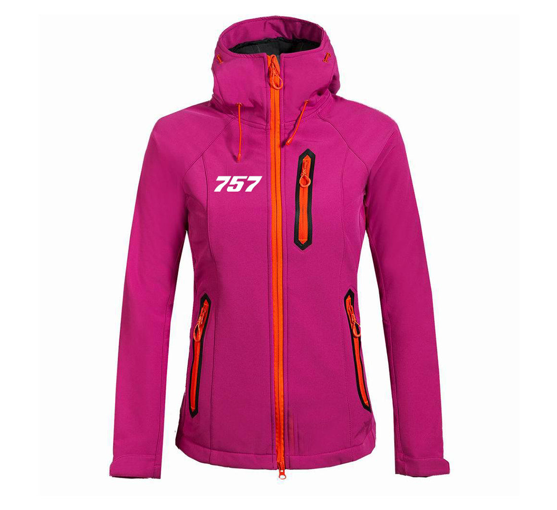 757 Flat Text Designed "Women" Polar Jackets