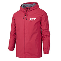 Thumbnail for 757 Flat Text Designed Rain Jackets & Windbreakers