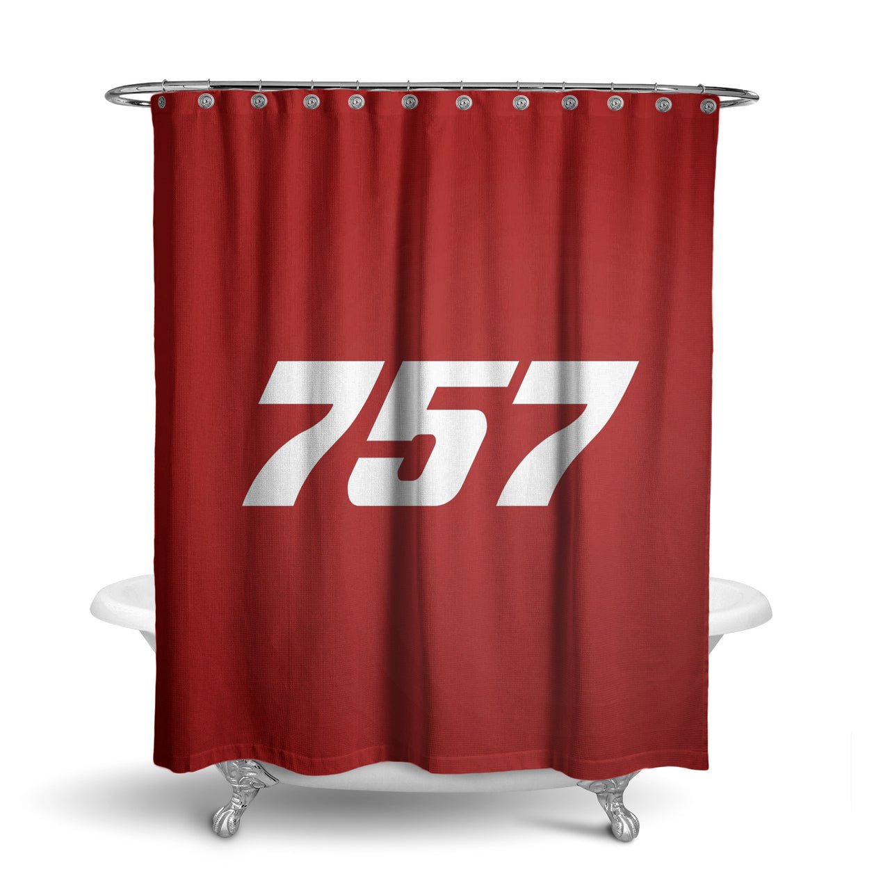 757 Flat Text Designed Shower Curtains