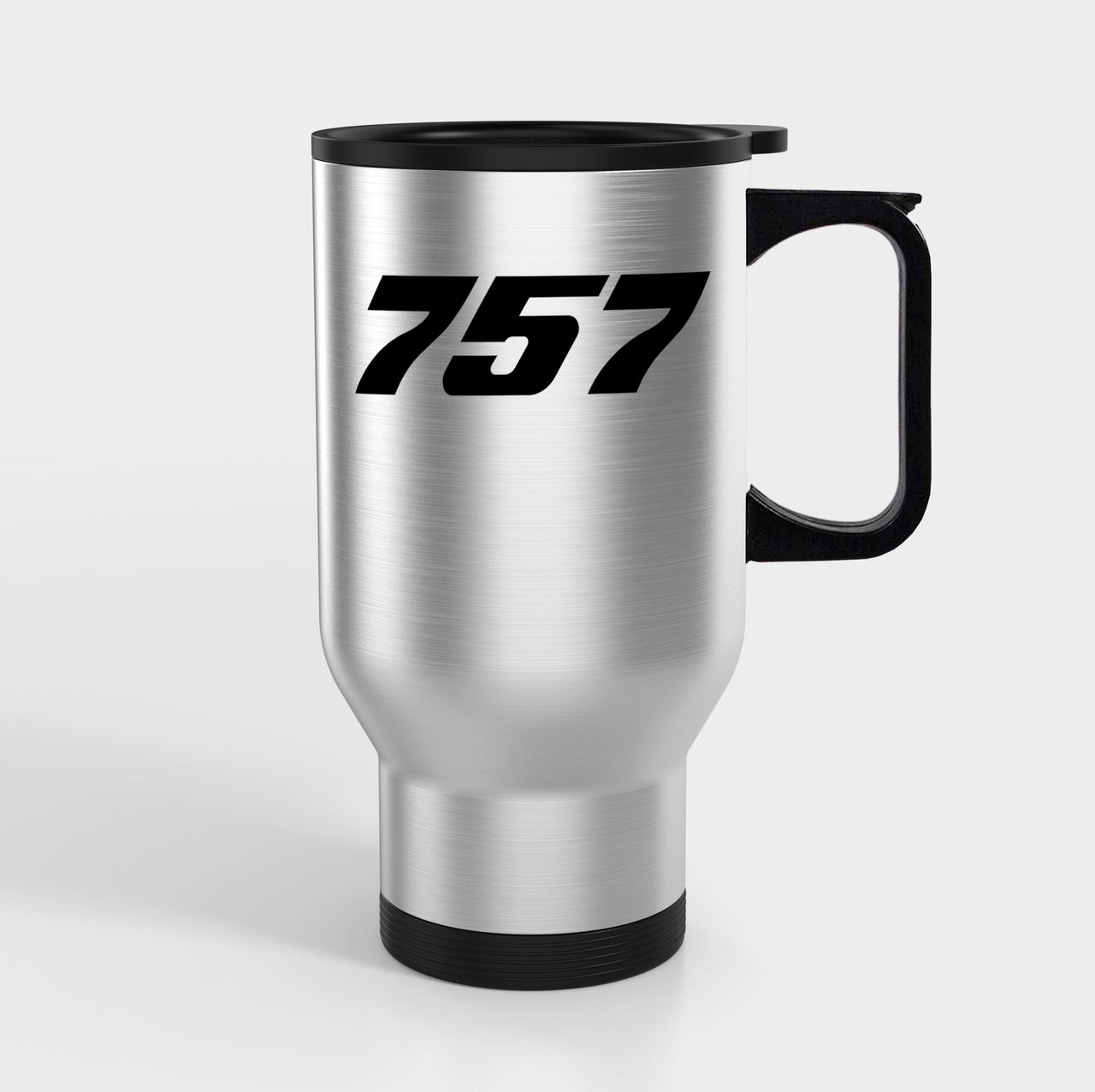 757 Flat Text Designed Travel Mugs (With Holder)