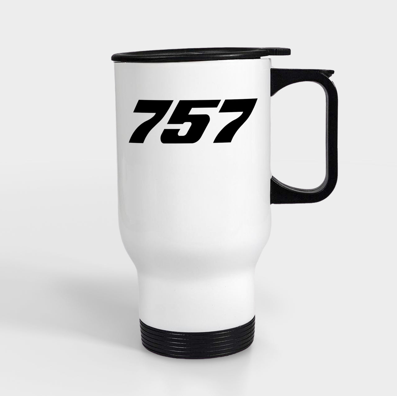 757 Flat Text Designed Travel Mugs (With Holder)